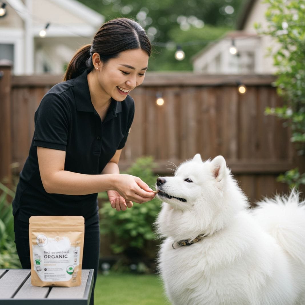 Dog and trainer