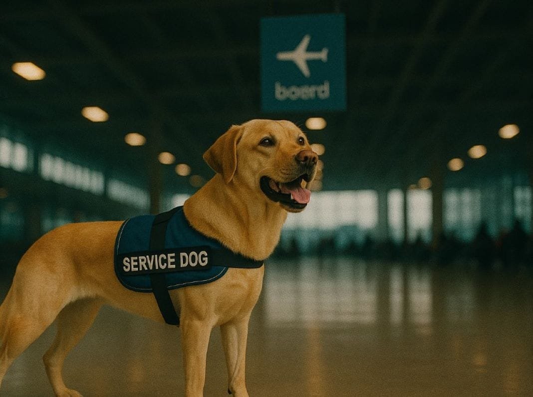 Service dog travelling