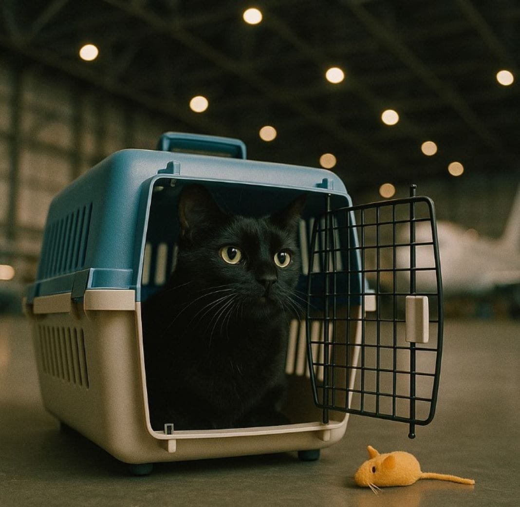 Cat in airport