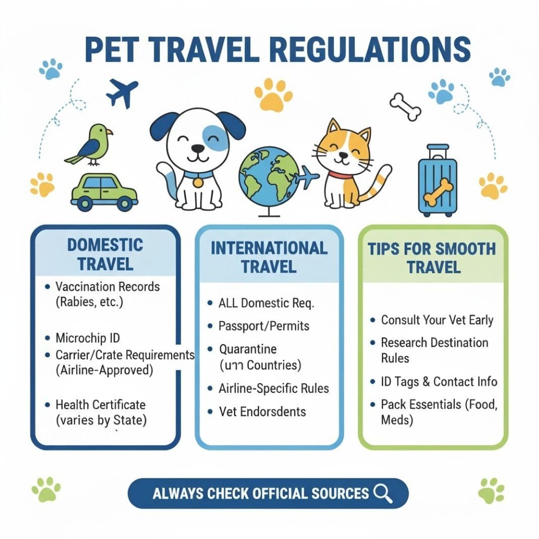 Infographic on pet travel regulations
