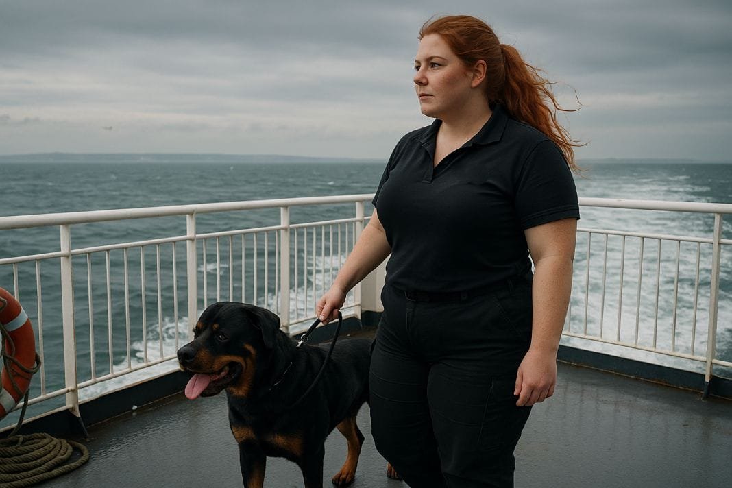 an ai photo of a pet being transported by ferry