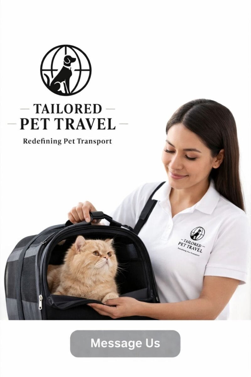Message us for pet transport services cta - Tailored Pet Travel