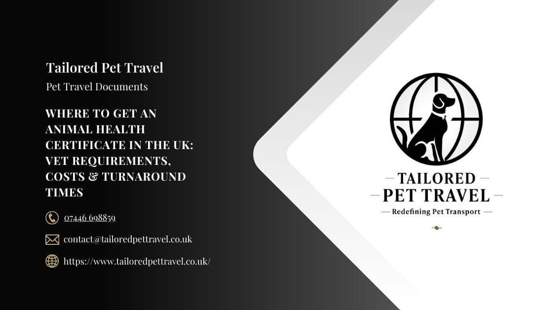 Where to Get an Animal Health Certificate in the UK: Vet Requirements, Costs & Turnaround Times