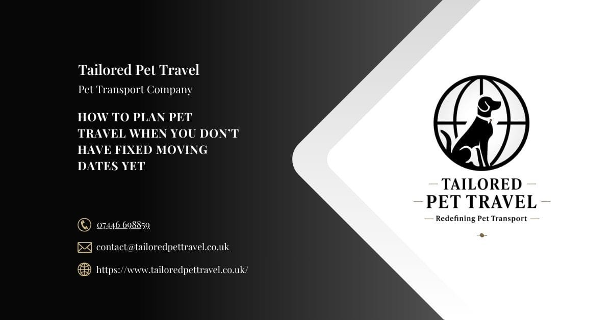 How to plan pet travel when you don’t have fixed moving dates yet - Tailored Pet Travel
