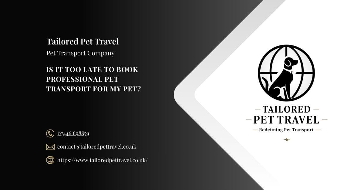 Is It Too Late to Book Professional Pet Transport for My Pet - Tailored Pet Travel