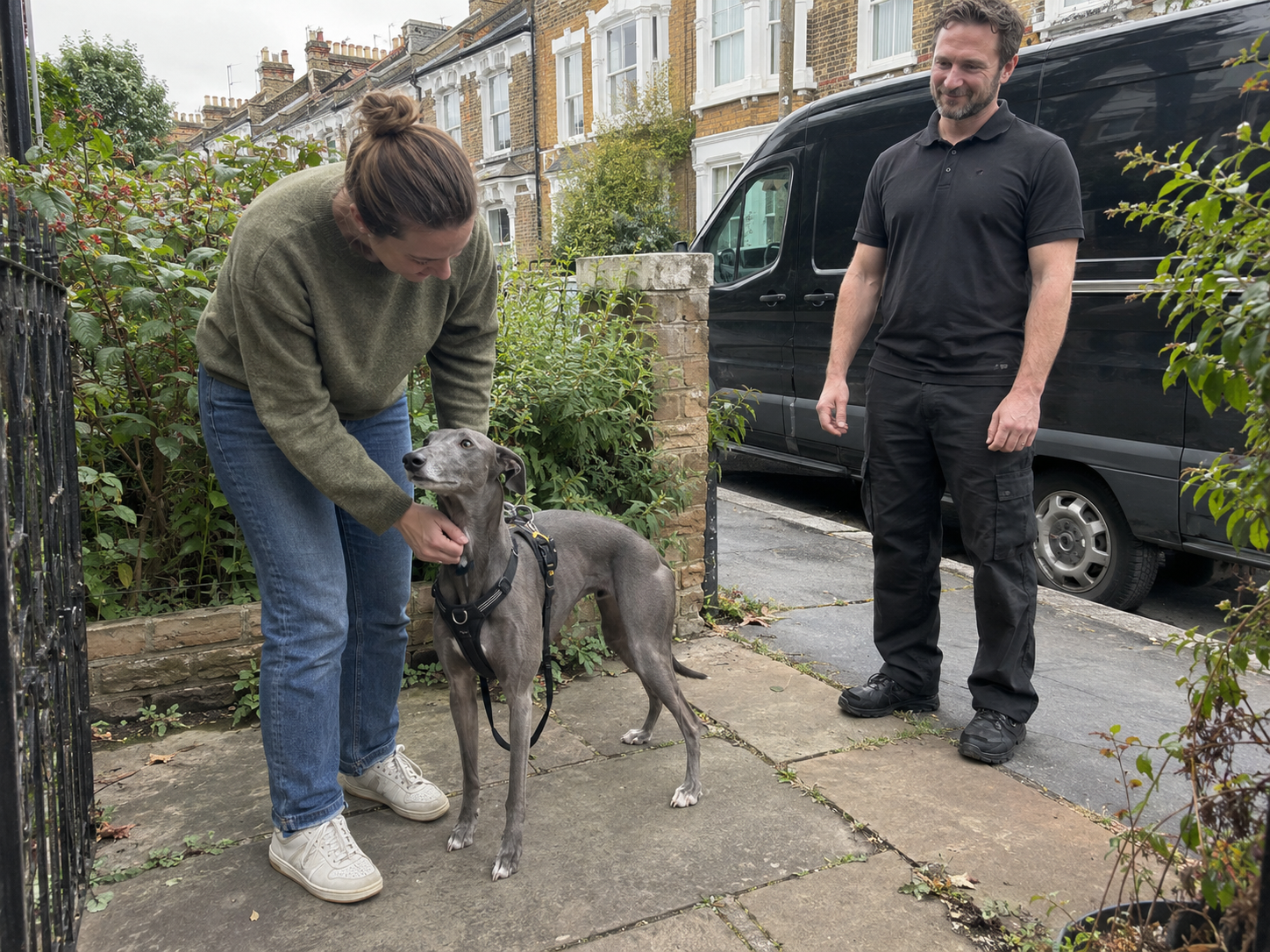 Whippet farewell before pet relocation journey - Illustrative Image